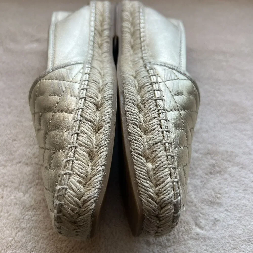 Carolina Herrera CH HC Gold Metallic Leather Espadrille Women EU 36 US 5.5 - 6